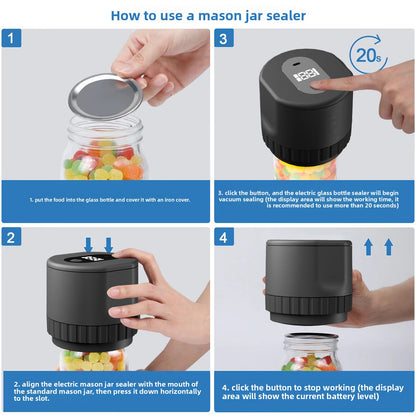 Electric Mason Jar Vacuum Sealer