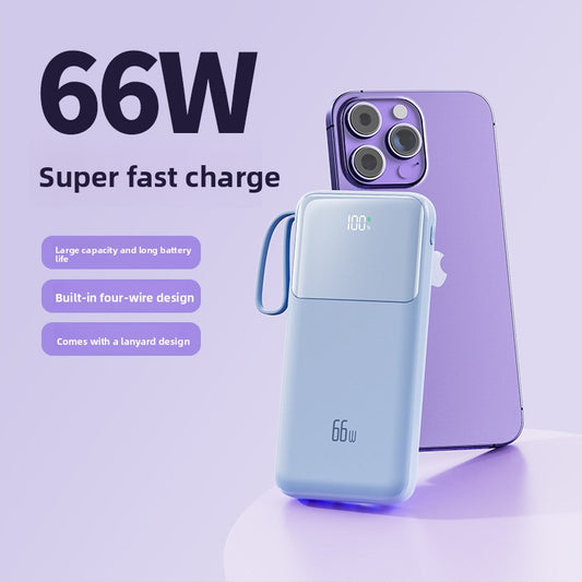 Portable Power Bank with Built-in Cable